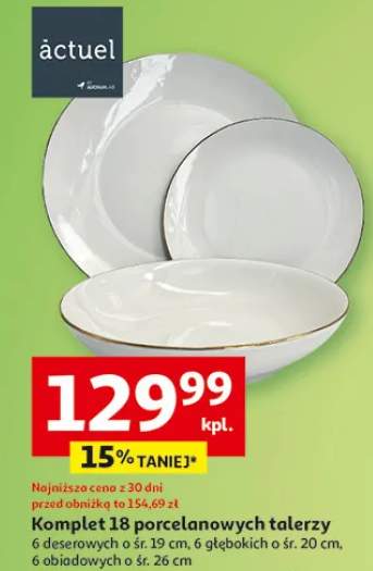 Komplet 18 porcelanowych talerzy