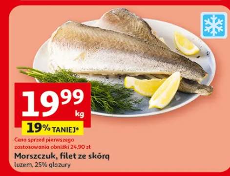 Morszczuk, filet ze skórą luzem, 25% glazury
