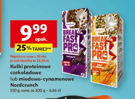 Kulki proteinowe czekoladowe lub miodowo-cynamonowe Nordcrunch