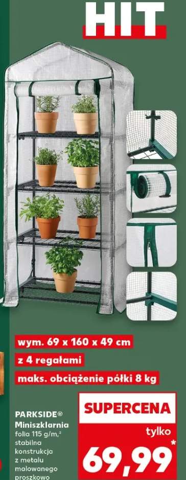 Miniszklarnia 69x160x49 cm