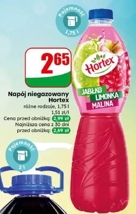 Napój niegazowany hortex jabłko limonka malina