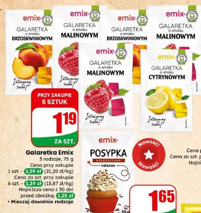 Galaretka różne rodzaje, brzoskwiniowy, malinowy, cytrynowy