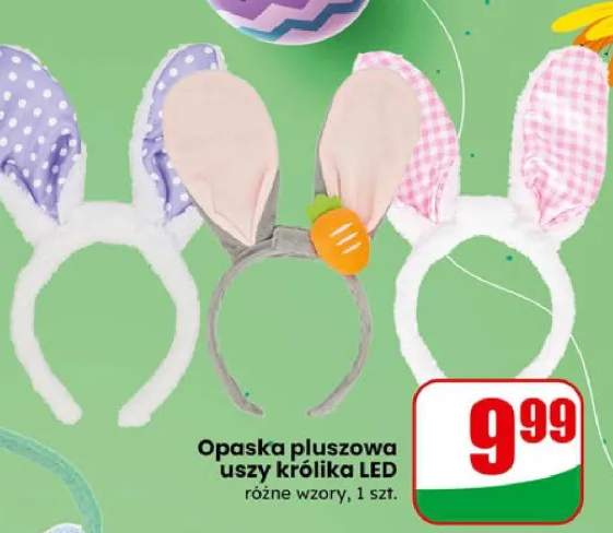 Opaska pluszowa uszy królika LED