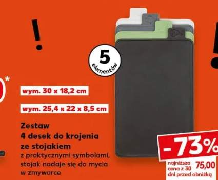 Zestaw 4 desek do krojenia ze stojakiem