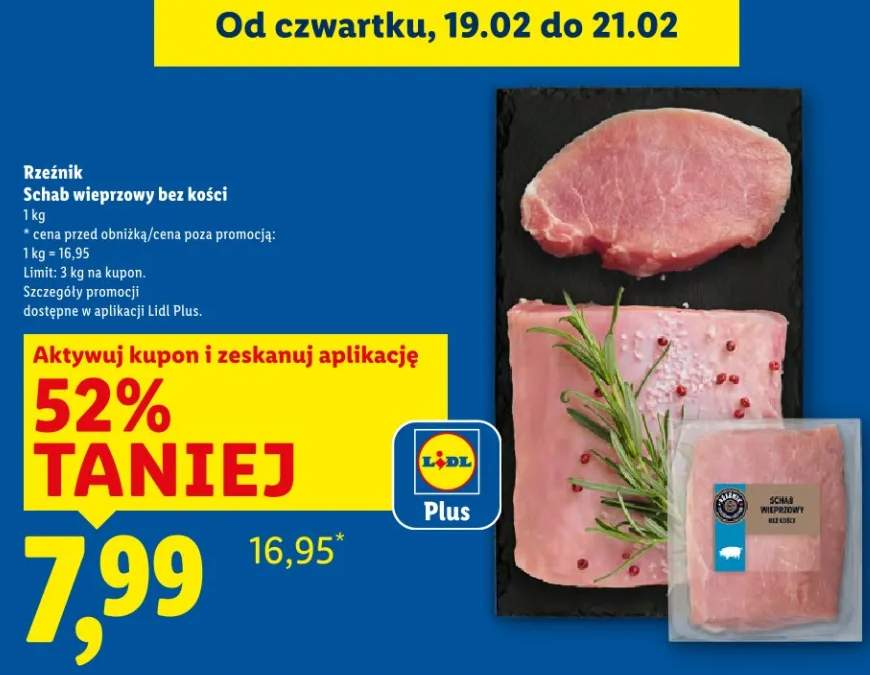 Rzeźnik schab wieprzowy bez kości