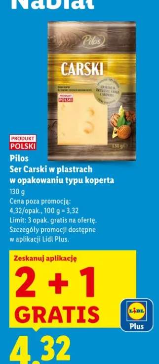 Ser carski w plastrach w opakowaniu typu koperta