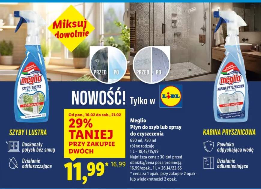 Płyn do szyb lub spray do czyszczenia Szyby i Lustra