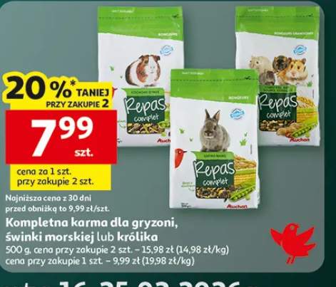 Kompletna karma dla gryzoni, świnki morskiej lub królika