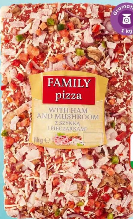 Pizza z szynką i pieczarkami