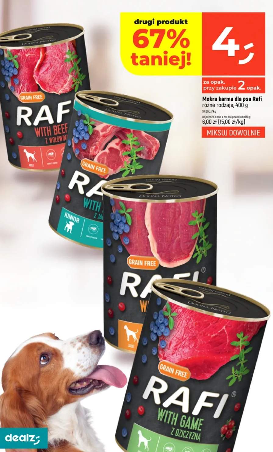 Mokra karma dla psa Rafi różne rodzaje