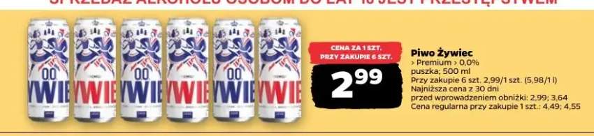 Piwo Żywiec  0,0%