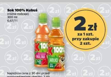 Sok 100% kubuś różne rodzaje