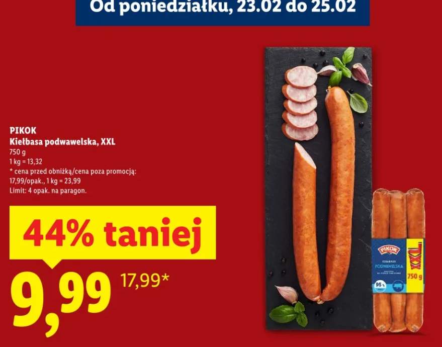 Kiełbasa podwawelska, XXL