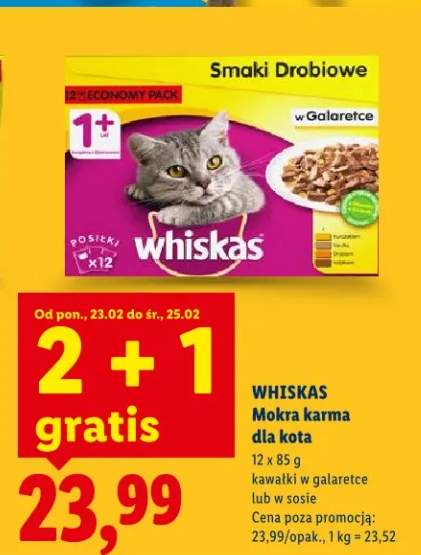 Mokra karma dla kota kawałki w galaretce lub w sosie