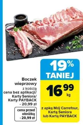 Boczek wieprzowy z kością cena bez aplikacji/Karty Seniora/Karty PAYBACK