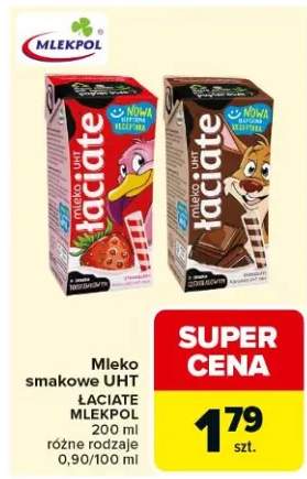 Mleko smakowe UHT ŁACIATE truskawkowe