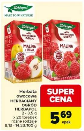 Herbata owocowa herbaciany ogród malina z pigwą