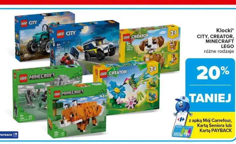 Klocki CITY, CREATOR, MINECRAFT różne rodzaje