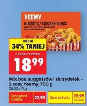 Mix box nuggetsów i skrzydełek + 2 sosy