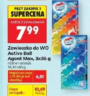 Zawieszka do WC Agent Max różne rodzaje