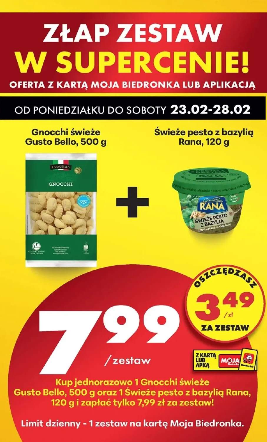 Zestaw: Gnocchi świeże Gusto Bello + świeże pesto z bazylią Rana