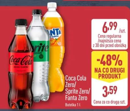 Napój coca cola zero/sprite zero/fanta zero