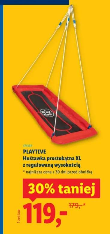 Huśtawka prostokątna XL z regulowaną wysokością
