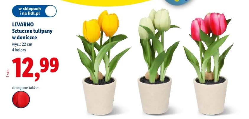 Sztuczne tulipany w doniczce