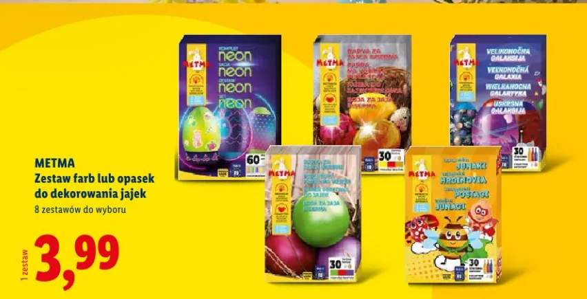 Zestaw farb lub opasek do dekorowania jajek