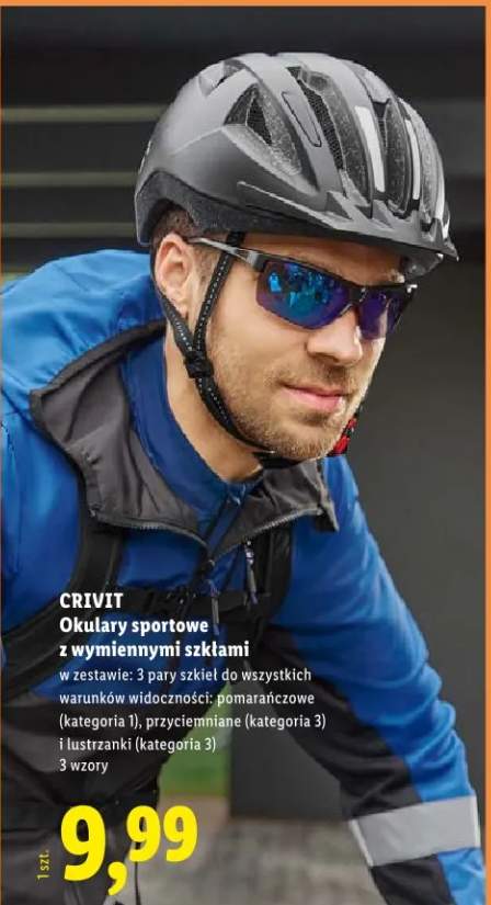 Okulary sportowe z wymiennymi szkłami