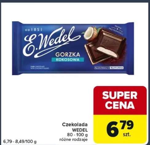 Czekolada gorzka kokosowa