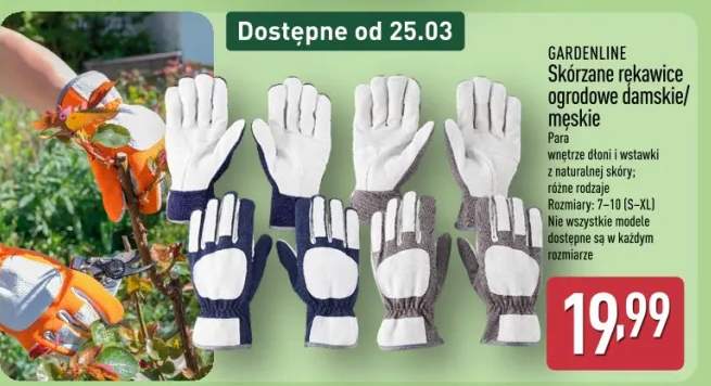 Skórzane rękawice ogrodowe damskie/męskie