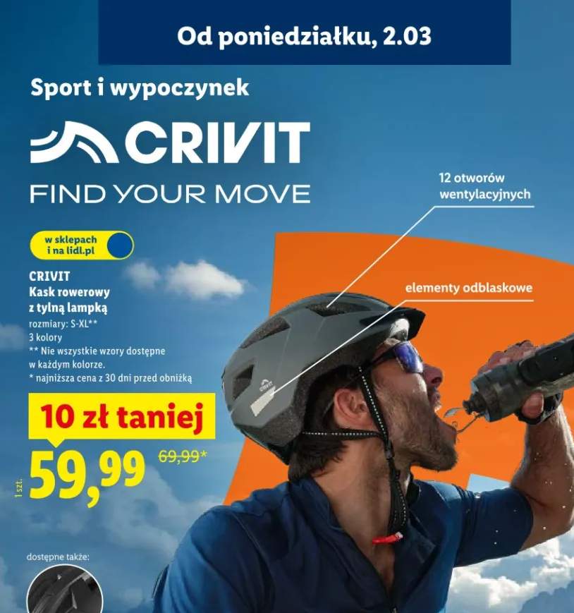 Kask rowerowy z tylną lampką