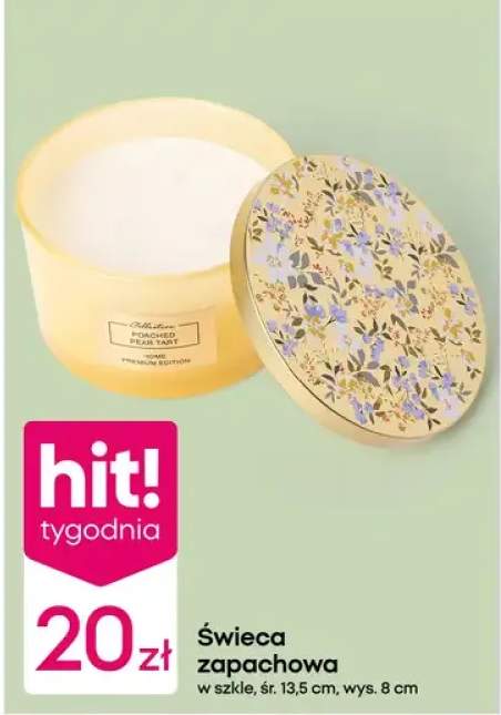 Świeca zapachowa w szkle śr. 13,5cm wys. 8cm