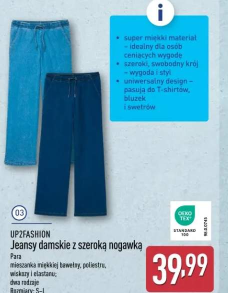 Jeansy damskie z szeroka nogawką