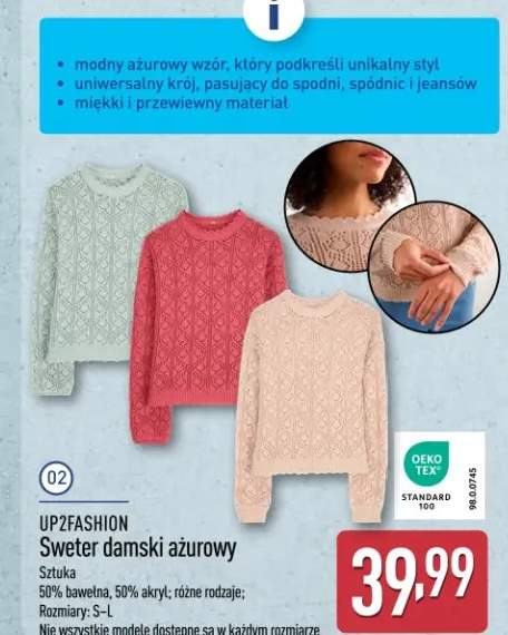 Sweter damski ażurowy