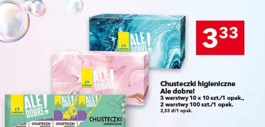 Chusteczki higieniczne 3 warstwy 10 x 10 szt.