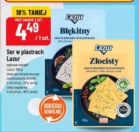 Ser w plastrach żłocisty