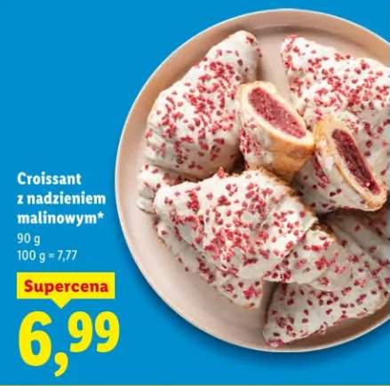 Croissant z nadzieniem malinowym