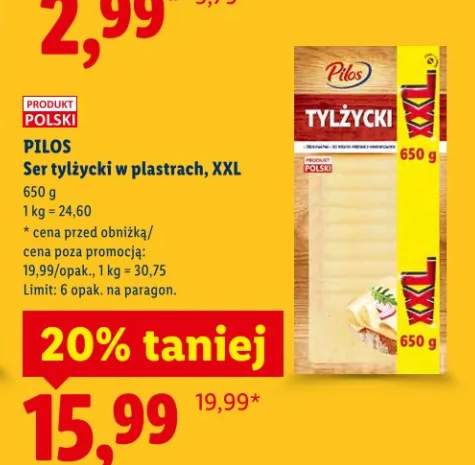 Ser tylżycki w plastrach XXL