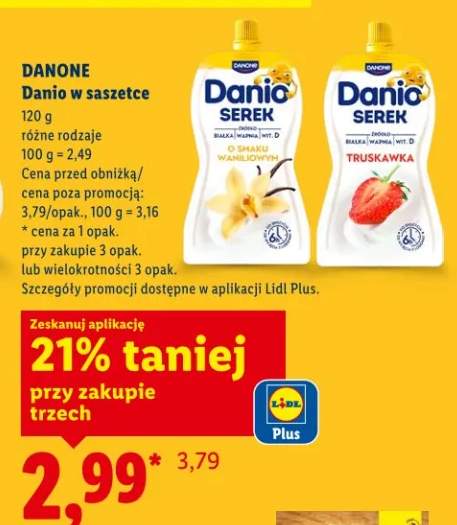 Jogurt Danio w saszetce różne rodzaje