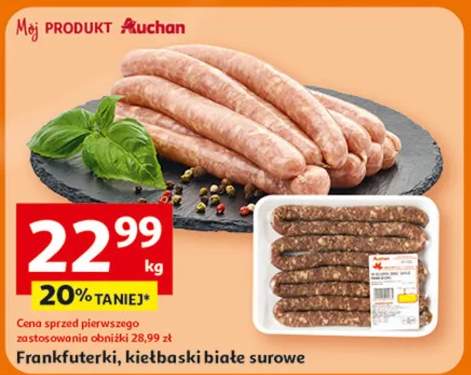 Frankfuterki, kiełbaski białe surowe