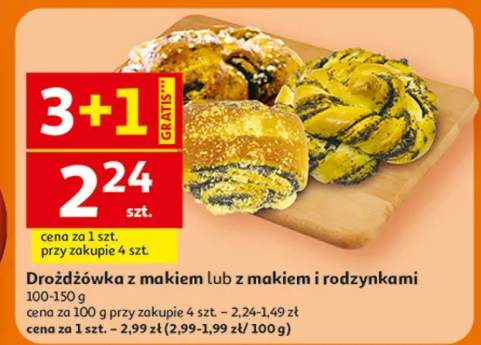 Drożdżówka z makiem lub z makiem i rodzynkami