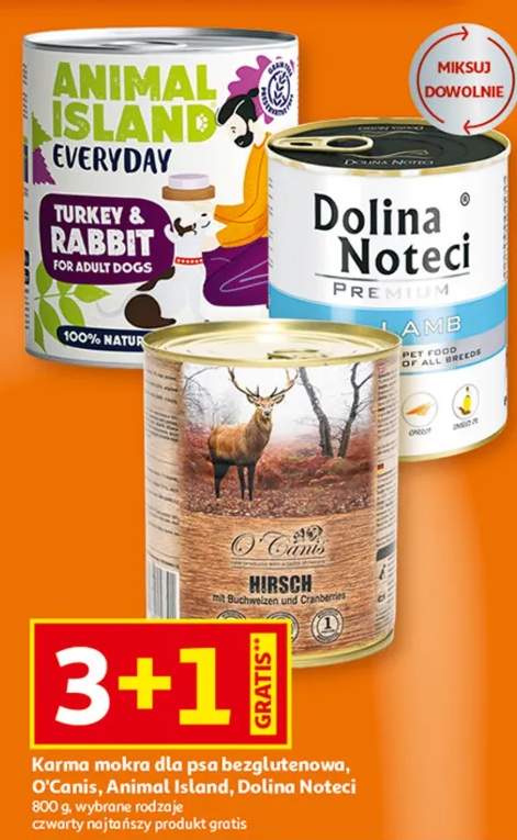 Karma mokra dla psa bezglutenowa O'Canis, Animal Island, Dolina Noteci 800g