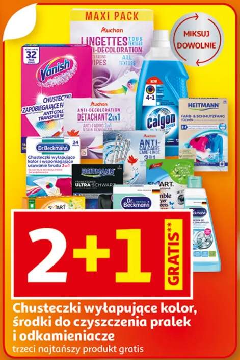 Chusteczki wyłapujące kolor, środki do czyszczenia pralek i odkamieniacze