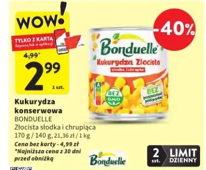 Kukurydza konserwowa Złocista słodka i chrupiąca