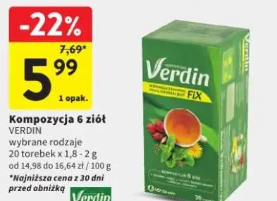 Kompozycja 6 ziół wybrane rodzaje 20 torebek x 1,8-2g