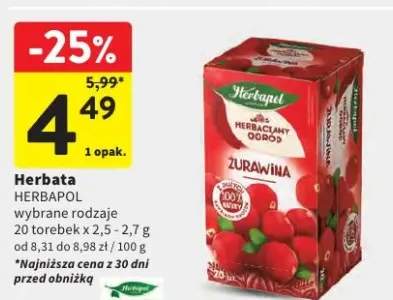 Herbata wybrane rodzaje 20 torebek x 2,5-2,7g