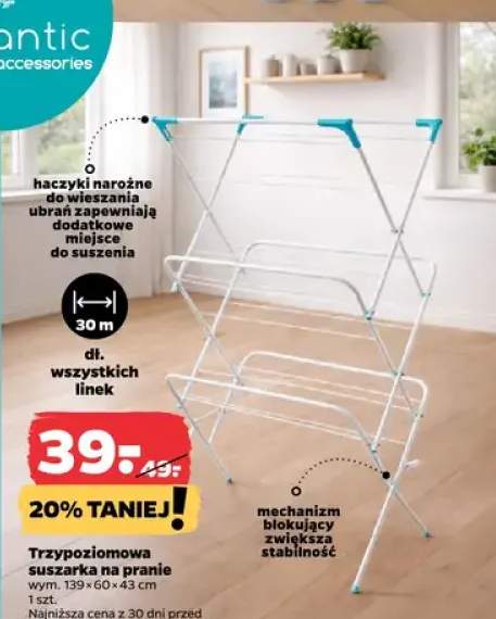 Trzypoziomowa suszarka na pranie