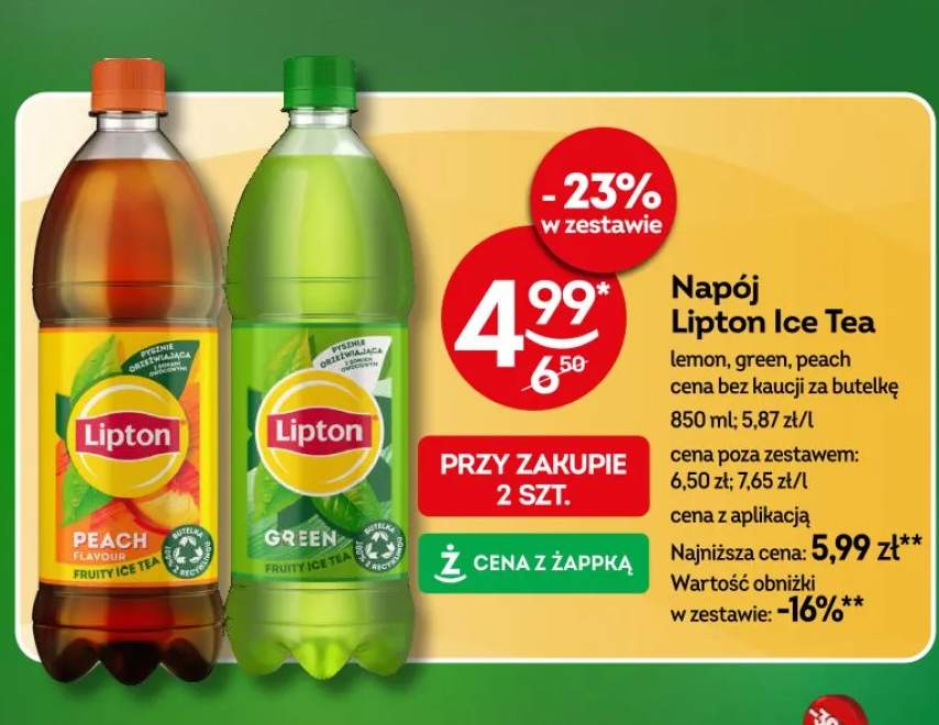 Napój Ice Tea lemon, green, peach